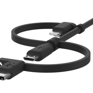 3-in-1 Charging Cable, Multi-Connector Cord for Lightning, USB-C and Micro USB Devices