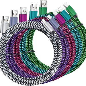 Braided USB-C Charging Cable, Durable Type C Cord for Smartphones, Tablets and Portable Devices